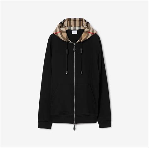 burberry zip up hoodie with check hood|burberry vintage check zipped hoodie.